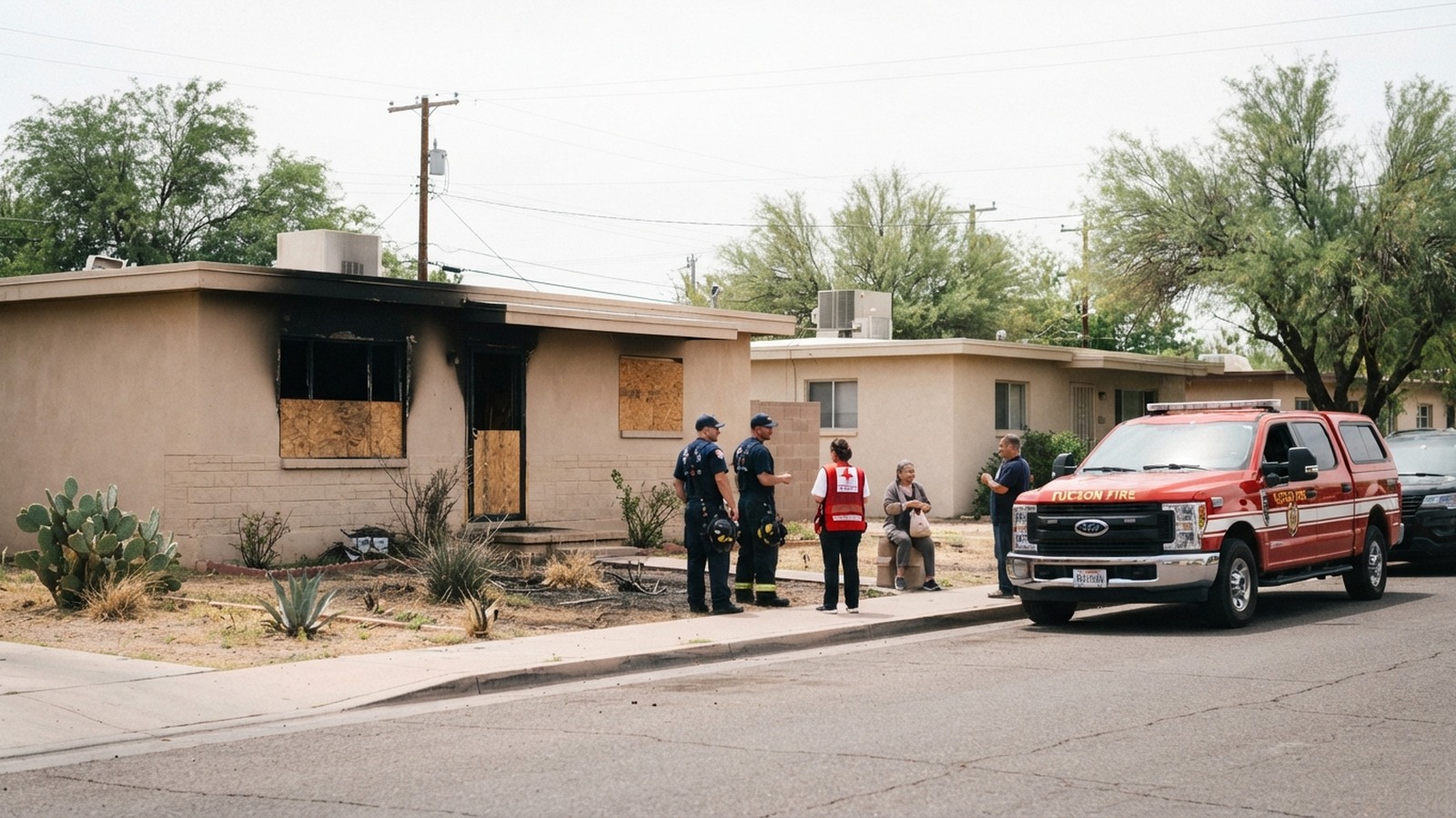 Single-story duplex fire leaves four Tucson residents displaced