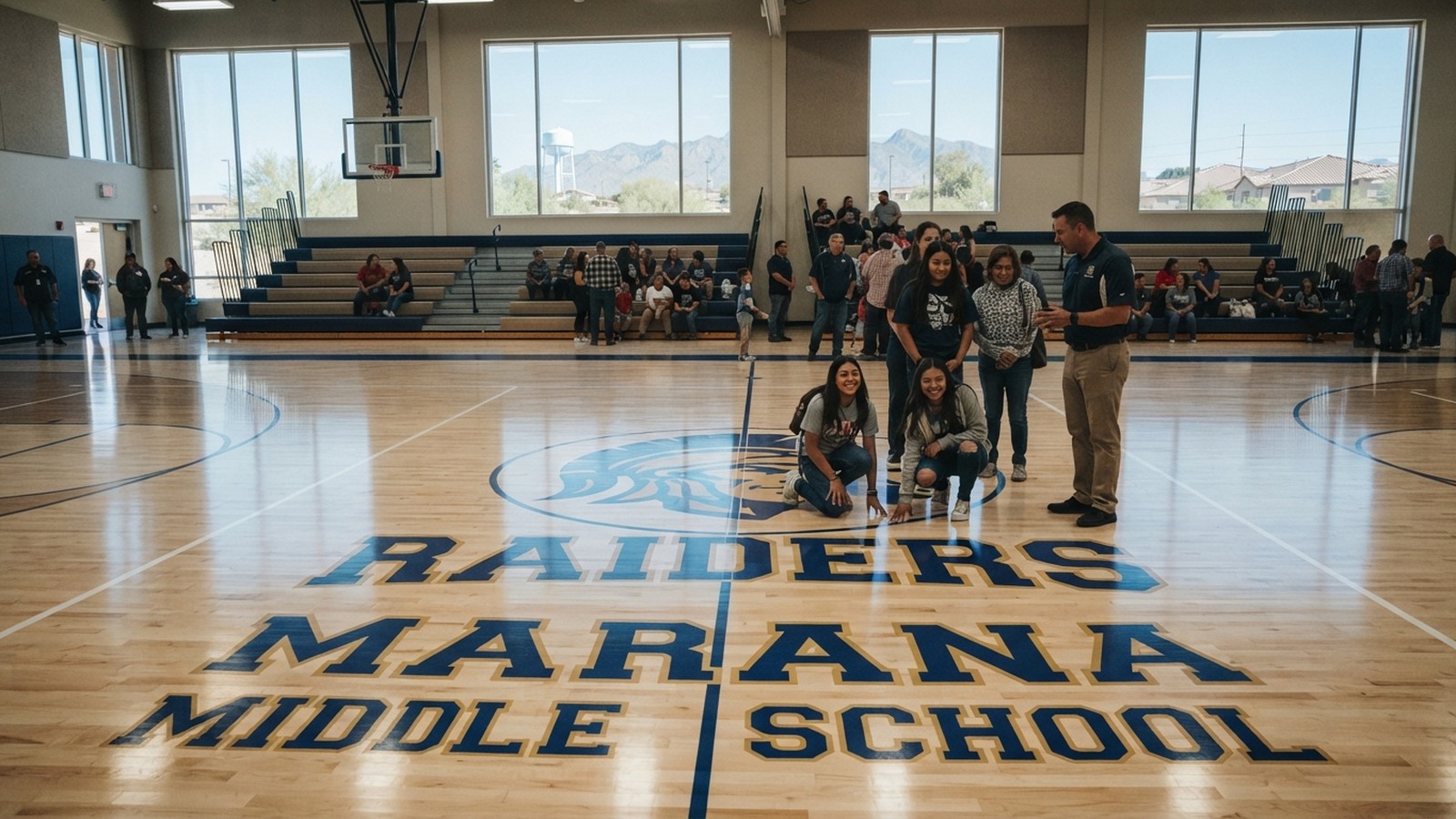 Marana Middle School Unveils New Gym Floor