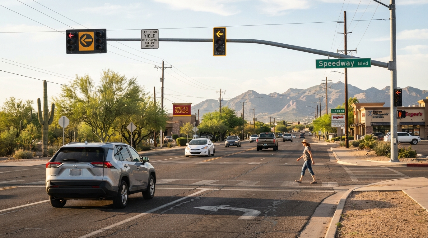 Flashing yellow arrows are coming to nine Tucson intersections