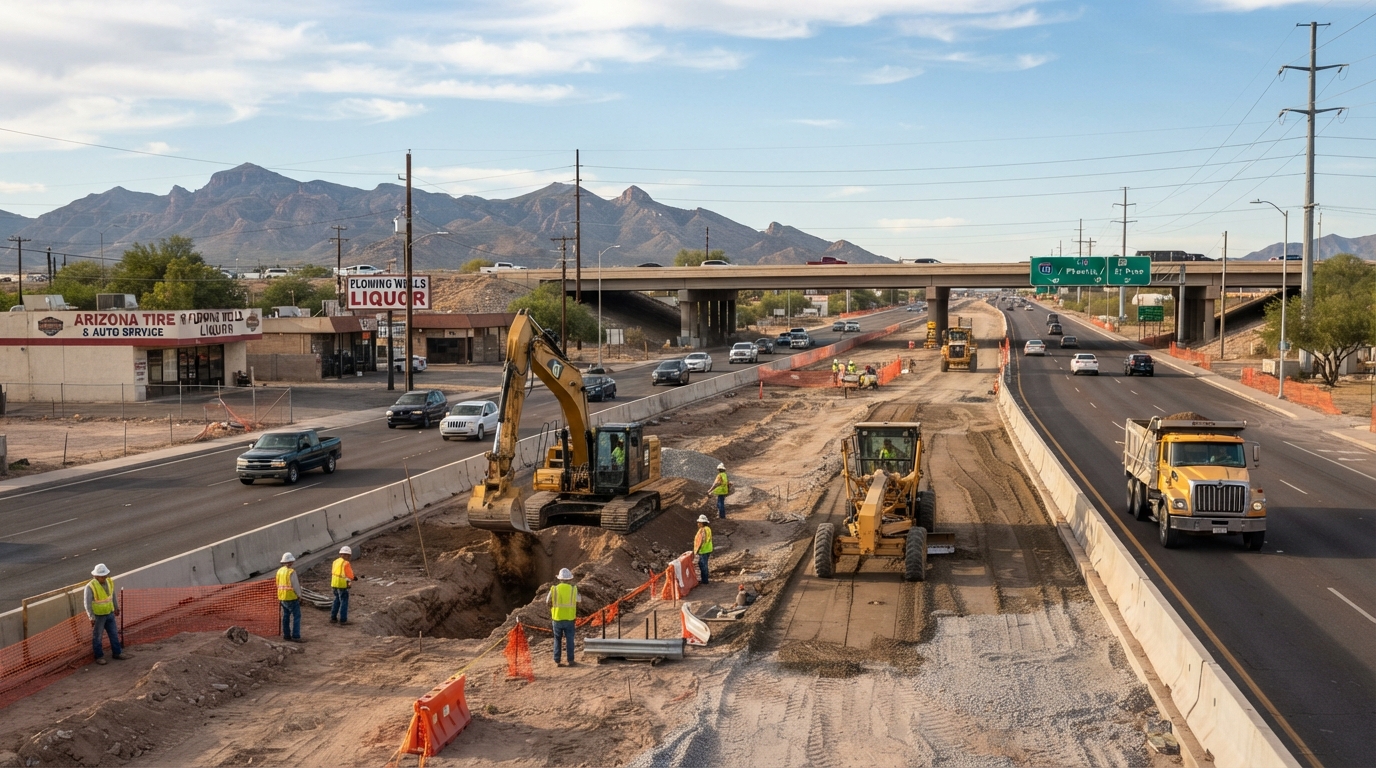 Grant Road widening reaches the corridor between I-10 and Flowing Wells
