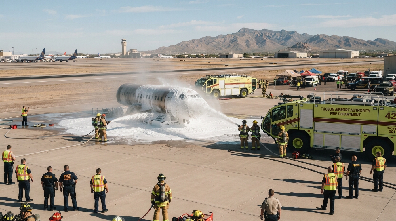 Tucson airport drill tests disaster response—and a move away from PFAS foam
