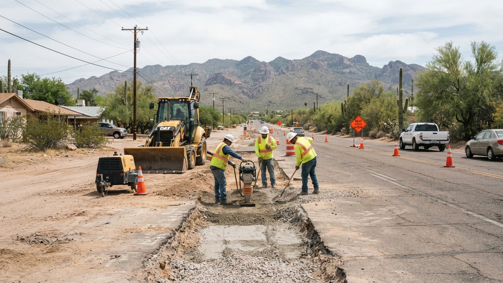 Repair work continues on Tucson's Stella Road